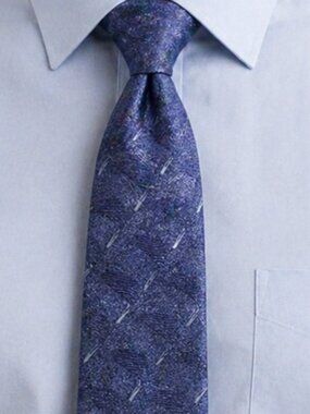Zylos Gold George Machado Men's Necktie Blue Silver Geometric Silk 4"X59" Class